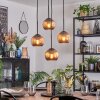 Koyoto Lámparas suspendidas, Luminarias esféricas, Lámpara colgante de clúster Color cobre, 4 luces