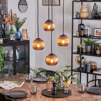 Koyoto Lámparas suspendidas, Luminarias esféricas, Lámpara colgante de clúster Color cobre, 4 luces