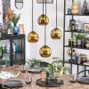 Koyoto Lámparas suspendidas, Luminarias esféricas, Lámpara colgante de clúster dorado, 4 luces
