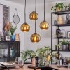 Koyoto Lámparas suspendidas, Luminarias esféricas, Lámpara colgante de clúster dorado, 4 luces