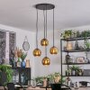 Koyoto Lámparas suspendidas, Luminarias esféricas, Lámpara colgante de clúster dorado, 4 luces