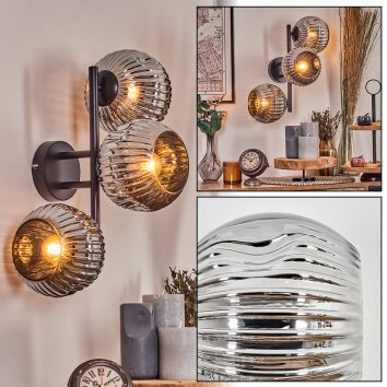 Ripoll Luminarias esféricas, Apliques Cromo, Ahumado, 3 luces