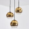 Ripoll Lámparas suspendidas, Luminarias esféricas, Lámpara colgante de clúster dorado, Transparente, 3 luces
