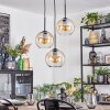 Koyoto Lámparas suspendidas, Luminarias esféricas, Lámpara colgante de clúster Colores ámbar, Transparente, 3 luces