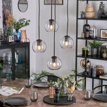 Koyoto Lámparas suspendidas, Luminarias esféricas, Lámpara colgante de clúster Transparente, 4 luces