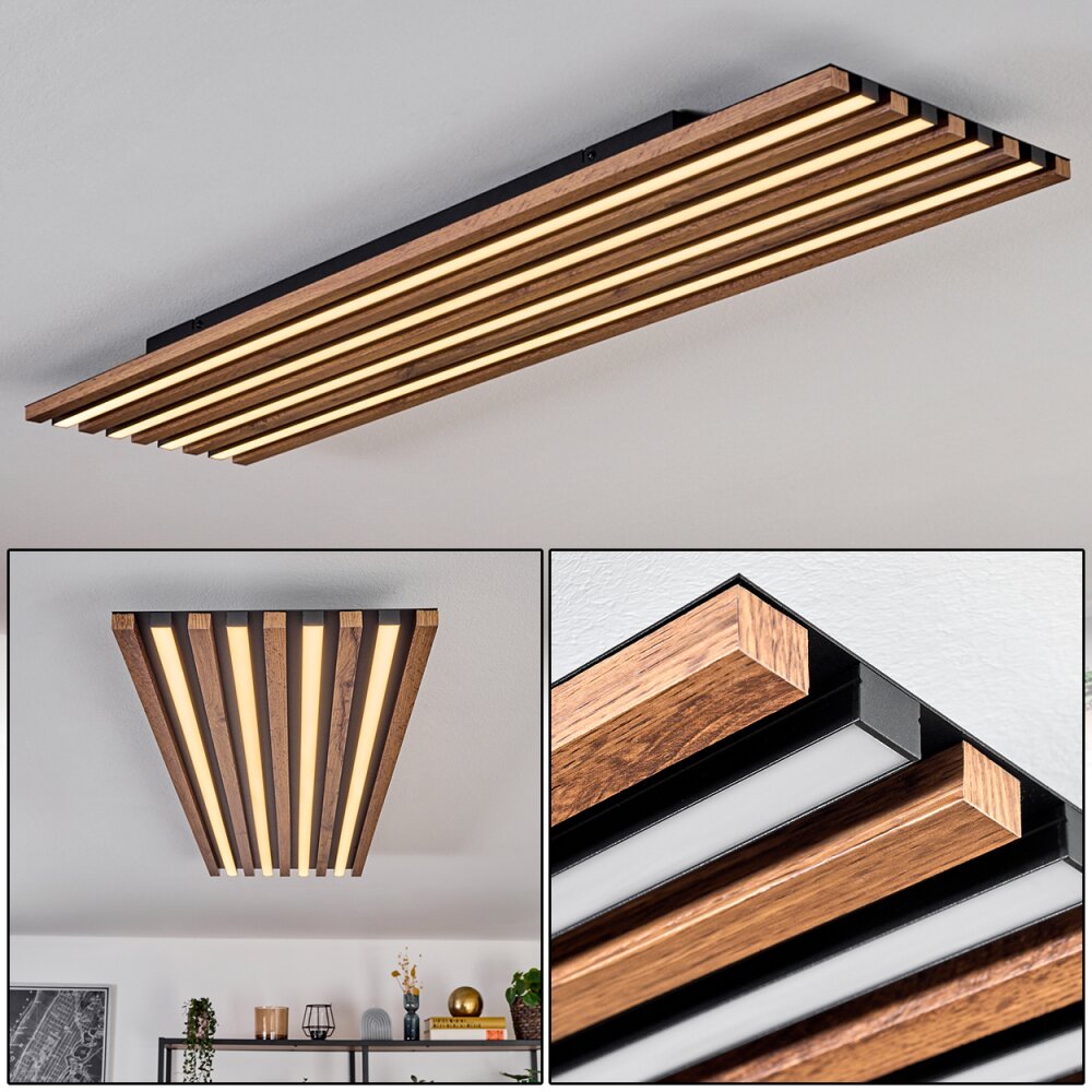 Tandragee Plafones, Panel LED Color madera, Negro, 1 luz main product photo
