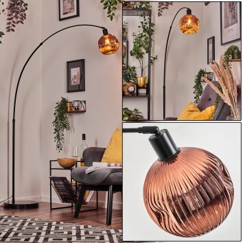 Ripoll Lámpara de pie, Lámparas de pie tipo arco Negro, 1 luz