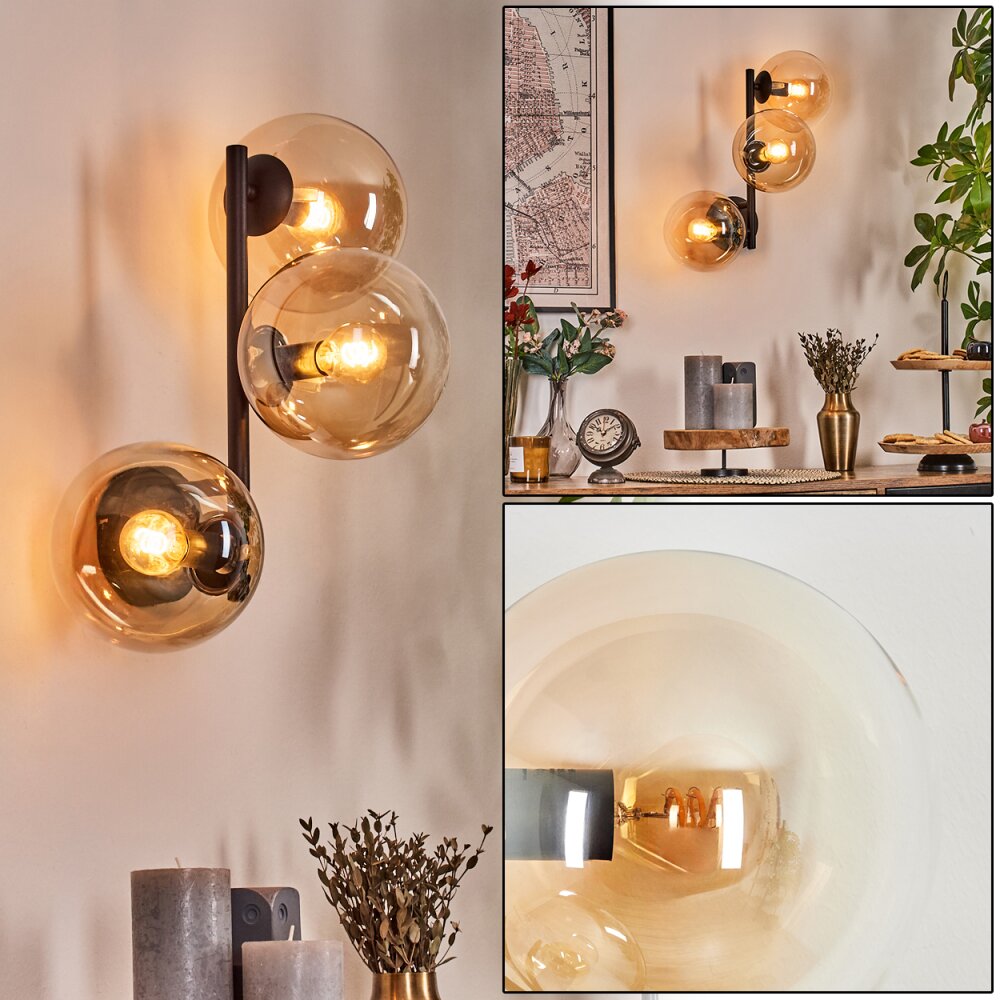 Gastor Luminarias esféricas, Apliques Colores ámbar, Transparente, 3 luces main product photo