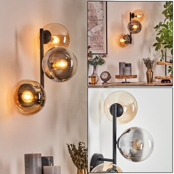 Gastor Luminarias esféricas, Apliques Colores ámbar, Transparente, Ahumado, 3 luces