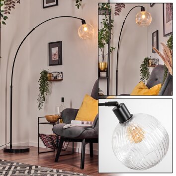 Ripoll Lámpara de pie, Lámparas de pie tipo arco Negro, 1 luz