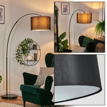 Soungou Lámpara de pie Cromo, Negro, 1 luz