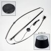 Bassagoda Lámpara de pie, Lámparas de pie tipo arco Cromo, Negro, 1 luz, Pantalla de lámpara de tela