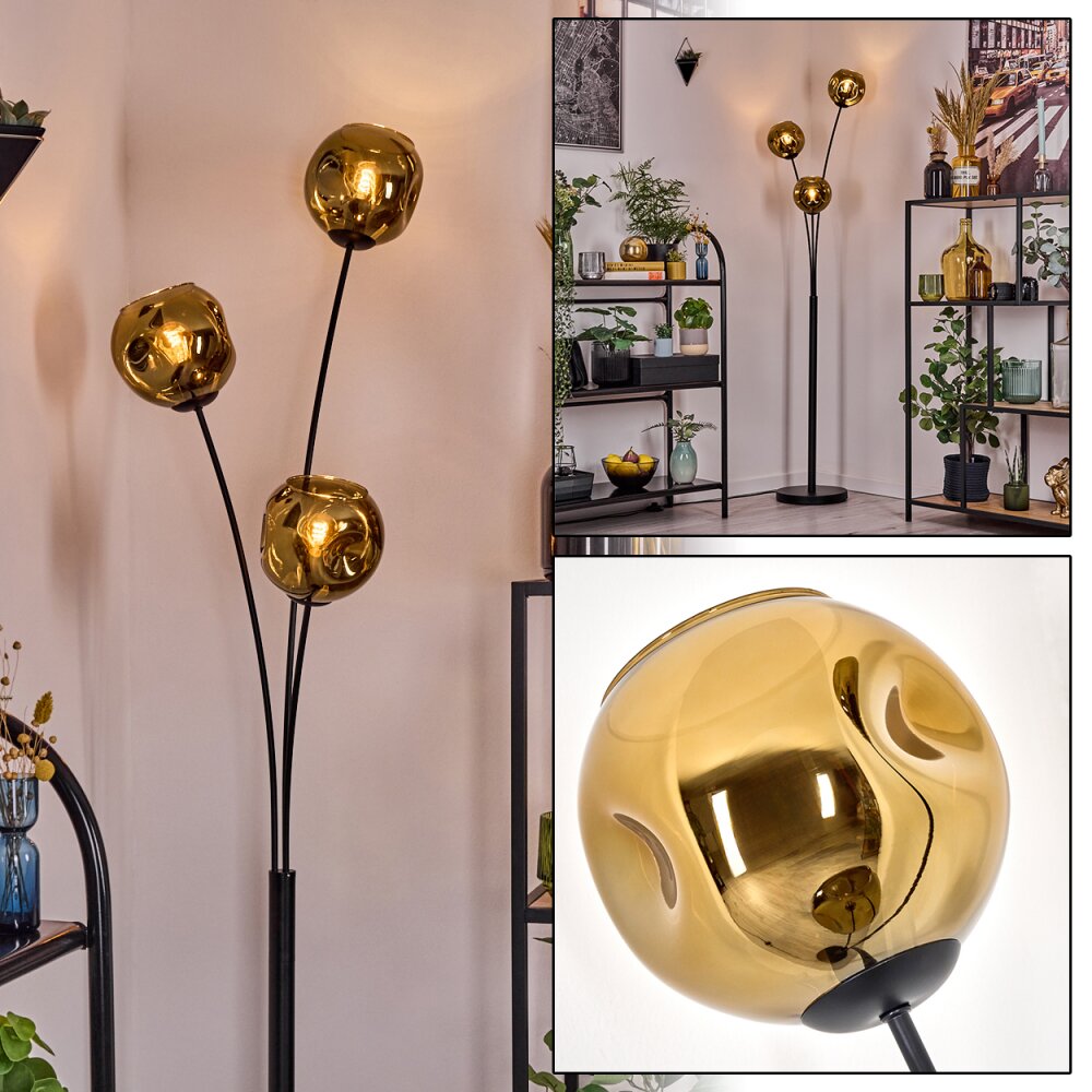 Ripoll Luminarias esféricas, Lámpara de pie dorado, 3 luces main product photo