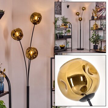 Ripoll Luminarias esféricas, Lámpara de pie dorado, 3 luces