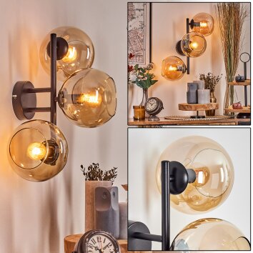 Koyoto Luminarias esféricas, Apliques Colores ámbar, 3 luces