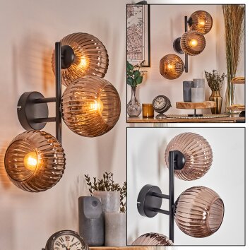 Koyoto Luminarias esféricas, Apliques Color cobre, 3 luces