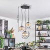 Koyoto Lámparas suspendidas, Luminarias esféricas, Lámpara colgante de clúster 30 cm Colores ámbar, Transparente, 3 luces