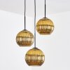 Koyoto Lámparas suspendidas, Luminarias esféricas, Lámpara colgante de clúster 30 cm dorado, 3 luces