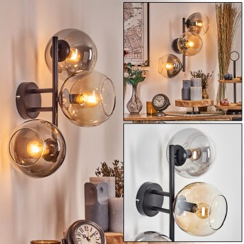 Koyoto Luminarias esféricas, Apliques Colores ámbar, Transparente, Ahumado, 3 luces Koyoto Luminarias esféricas, Apliques Colores ámbar, Transparente, Ahumado, 3 luces