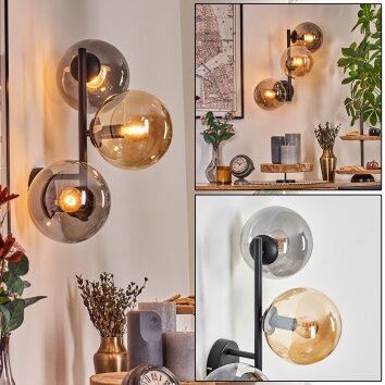 Gastor Luminarias esféricas, Apliques Colores ámbar, Ahumado, 3 luces