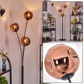 Ripoll Luminarias esféricas, Lámpara de pie Color cobre, 3 luces