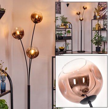 Ripoll Luminarias esféricas, Lámpara de pie Transparente, Color cobre, 3 luces