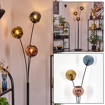 Ripoll Luminarias esféricas, Lámpara de pie Azul, dorado, Color cobre, 3 luces