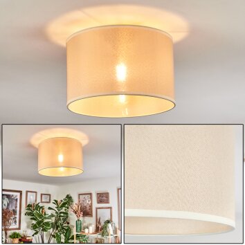 Bassagoda Plafones beige, Blanca, 1 luz