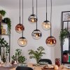 Gastor Lámparas suspendidas, Luminarias esféricas, Lámparas colgantes Colores ámbar, Cromo, Transparente, Color cobre, Ahumado, 6 luces