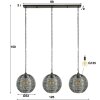 Leeville Lámpara Colgante Níquel-mate, Negro, 3 luces