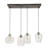 Polvero Lámpara Colgante Plata Antigua, 4 luces