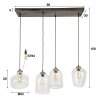 Polvero Lámpara Colgante Plata Antigua, 4 luces