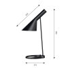 Louis Poulsen AJ Lámpara de Mesa Negro, 1 luz