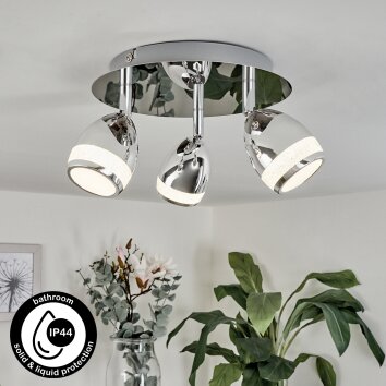 Morges Lámpara de Techo LED Cromo, 3 luces