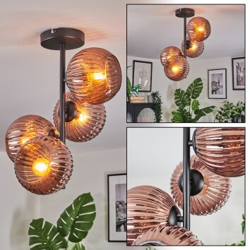 Koyoto Plafones, Luminarias esféricas Color cobre, 4 luces