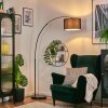 Bassagoda Lámpara de pie, Lámparas de pie tipo arco Cromo, Negro, 1 luz, Pantalla de lámpara de tela