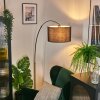Bassagoda Lámpara de pie, Lámparas de pie tipo arco Cromo, Negro, 1 luz, Pantalla de lámpara de tela