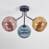 Koyoto Plafones, Luminarias esféricas 42 cm Azul, dorado, Color cobre, 3 luces