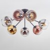 Koyoto Plafones, Luminarias esféricas 82 cm Cromo, dorado, Transparente, Color cobre, Ahumado, 7 luces