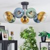 Koyoto Plafones, Luminarias esféricas 82 cm Azul, dorado, Verde, Transparente, 7 luces