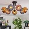 Koyoto Plafones, Luminarias esféricas 82 cm Azul, dorado, Color cobre, 7 luces