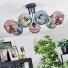 Koyoto Plafones, Luminarias esféricas 82 cm Azul, Verde, Color cobre, 7 luces