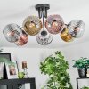 Ripoll Plafones, Luminarias esféricas Cromo, dorado, Transparente, Color cobre, Ahumado, 7 luces
