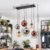 Gastor Lámparas suspendidas, Luminarias esféricas, Lámparas colgantes Colores ámbar, Cromo, Color cobre, Ahumado, 6 luces