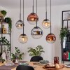 Gastor Lámparas suspendidas, Luminarias esféricas, Lámparas colgantes Colores ámbar, Cromo, Transparente, Color cobre, Ahumado, 6 luces