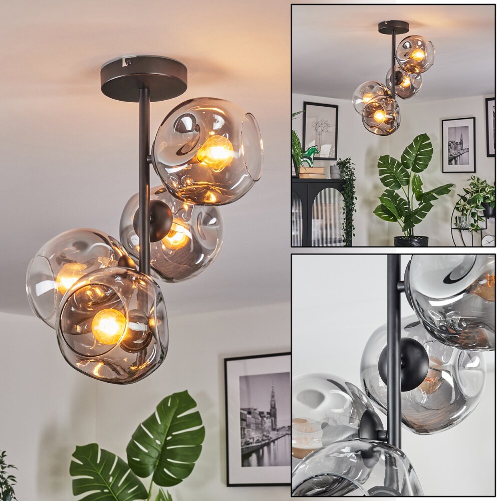 Ripoll Plafones, Luminarias esféricas Transparente, Ahumado, 4 luces main product photo