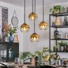 Koyoto Lámparas suspendidas, Luminarias esféricas, Lámpara colgante de clúster 35 cm dorado, Transparente, 4 luces