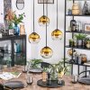 Koyoto Lámparas suspendidas, Luminarias esféricas, Lámpara colgante de clúster 35 cm dorado, Transparente, 4 luces