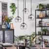 Koyoto Lámparas suspendidas, Luminarias esféricas, Lámpara colgante de clúster 35 cm Cromo, Transparente, Ahumado, 4 luces