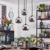 Koyoto Lámparas suspendidas, Luminarias esféricas, Lámpara colgante de clúster 35 cm Cromo, Ahumado, 4 luces